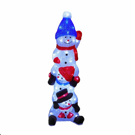 Acrylic Cheeky Stack of 3 Snowmen - H62cm-Christmas Figure-Lexi Lighting