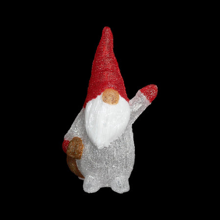 Acrylic Red Santa Waving Hand Gonk - H40cm-Christmas Figure-Lexi Lighting