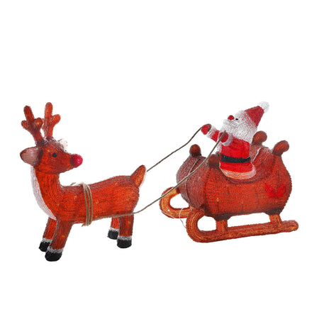 Acrylic Santa Sleigh with Reindeer-Christmas Figure-Lexi Lighting
