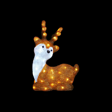 Acrylic Sitting Cute Reindeer - H40cm-Christmas Figure-Lexi Lighting