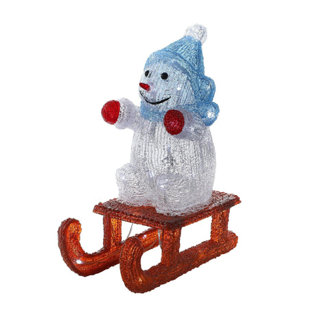Acrylic Snowman On Sleigh-Christmas Figure-Lexi Lighting
