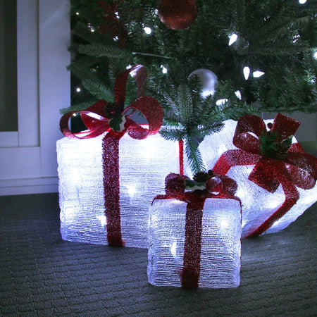 LED Acrylic Gift Box Set - Plug In - 3 pcs in a set-Christmas Figure-Lexi Lighting