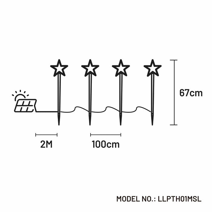 Solar Power Set of 4 LED Star Path Light-Christmas Path Light-Lexi Lighting