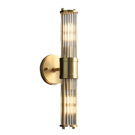 Räfflad Long Ribbed Glass with Antique Brass Finish Wall Light-Wall Light-Qzao