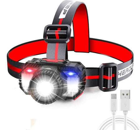 Rechargeable LED Headlamp with Motion Sensor, Zoom Function and SOS Lights for Outdoor Sports Dropli, Home & Garden > Garden Lights, v178-65593