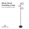 Sarantino 3-Light Black Metal Floor Lamp-Home & Garden > Lighting-Koala Lamps and Lighting