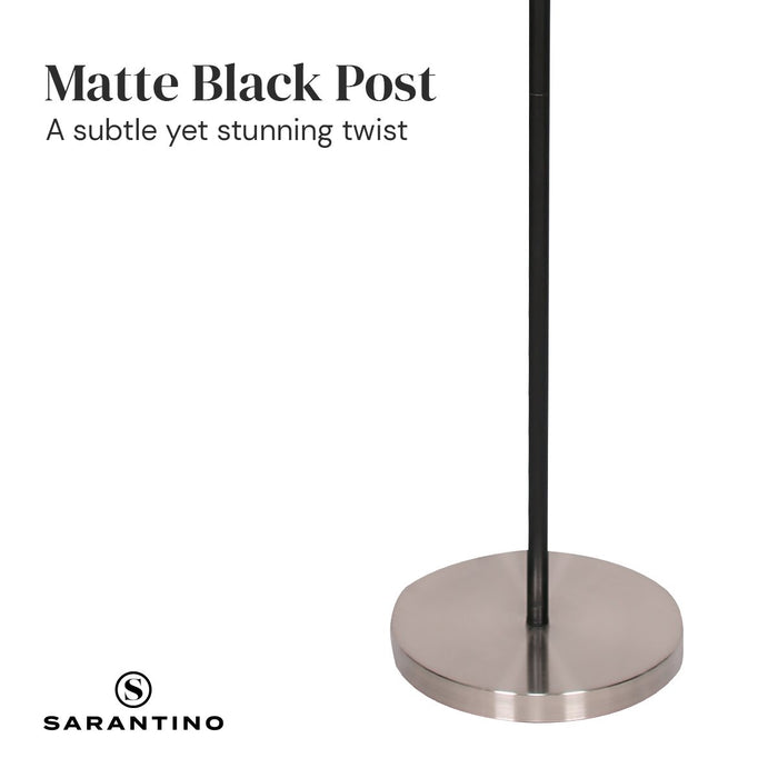 Sarantino 3-Shade Metal Floor Lamp Nickel & Matte Black Finish-Home & Garden > Lighting-Koala Lamps and Lighting