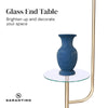 Sarantino Glass End Brass Finish Table Top Floor Lamp-Home & Garden > Lighting-Koala Lamps and Lighting