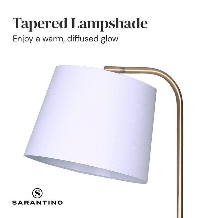 Sarantino Marble & Metal End Table Top Floor Lamp-Home & Garden > Lighting-Koala Lamps and Lighting
