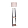 Sarantino Metal Etagere Floor Lamp Wood shelf Cream Fabric Shade-Home & Garden > Lighting-Koala Lamps and Lighting