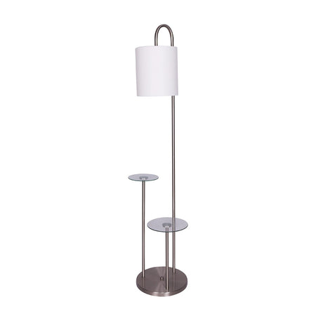 Sarantino Metal Floor Lamp with Glass Shelves-Home & Garden > Lighting-Koala Lamps and Lighting