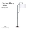 Sarantino Metal Floor Lamp with Marble Base & Off-White Shade-Home & Garden > Lighting-Koala Lamps and Lighting
