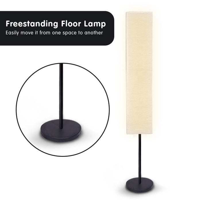 Sarantino Metal Floor Lamp with White Paper Wrinkle Shade Light Stand-Home & Garden > Lighting-Koala Lamps and Lighting