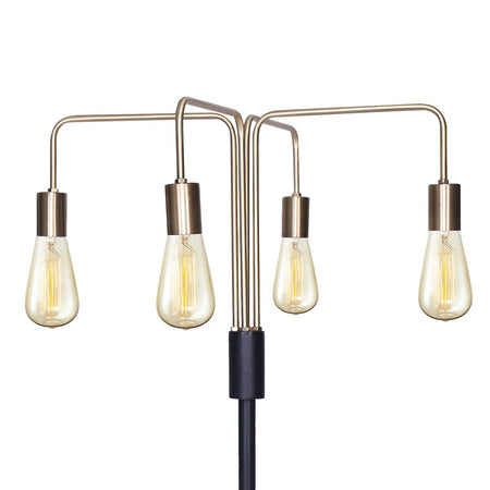 Sarantino Modern Exposed Bulb 4-Arm Industrial Light Floor Lamp-Home & Garden > Lighting-Koala Lamps and Lighting