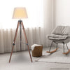 Sarantino Solid Wood Tripod Floor Lamp Adjustable Height White Shade-Home & Garden > Lighting-Koala Lamps and Lighting