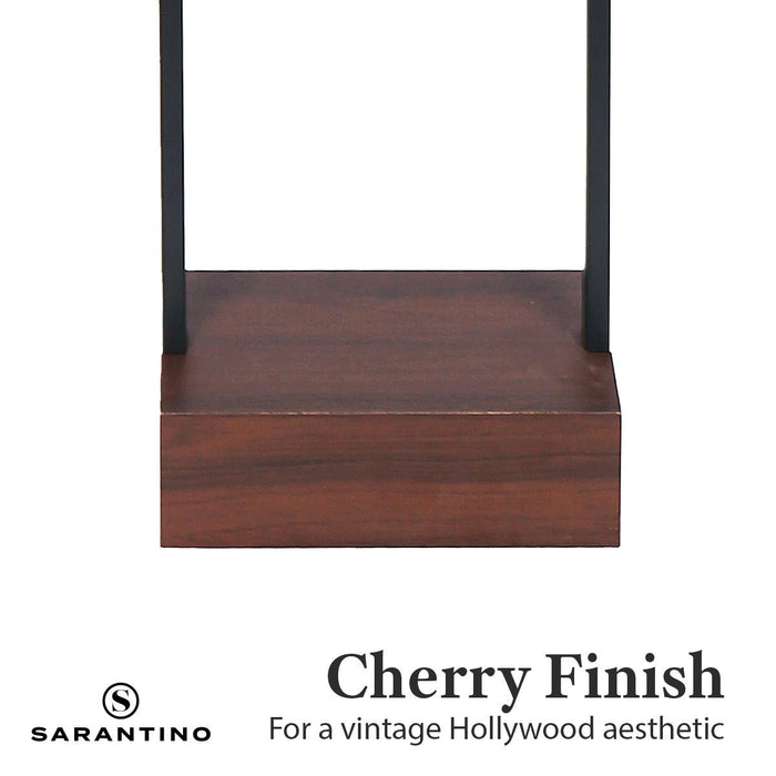 Sarantino Wood Floor Lamp in Cherry Finish-Home & Garden > Lighting-Koala Lamps and Lighting