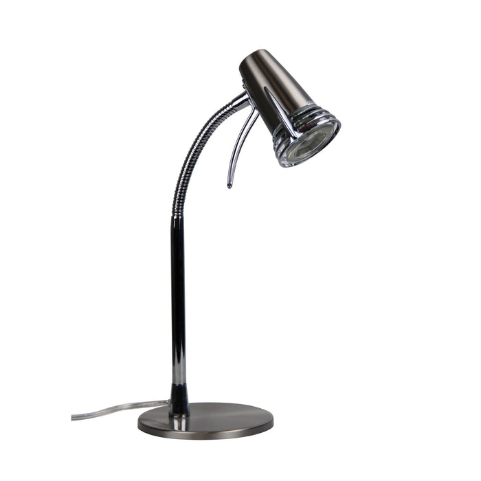 Scoot LED Desk Lamp Brushed Chrome-TABLE AND FLOOR LAMPS-Oriel