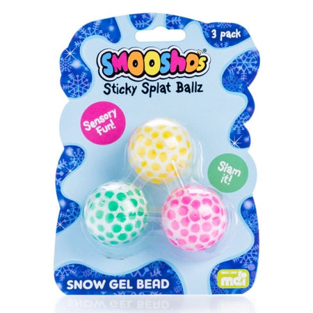 Smoosho's Snow Gel Bead Sticky Splat Ballz - Set of 3-Gift & Novelty > Games-Dropli