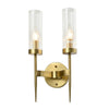 SOFIA DUO 2-Light Wall Light Aged Brass with Free LED Globe-Wall Light-Dropli