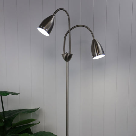 Stan 2 Light Floor Lamp Brushed Chrome - SL98822BC-Floor Lamps-Oriel Lighting