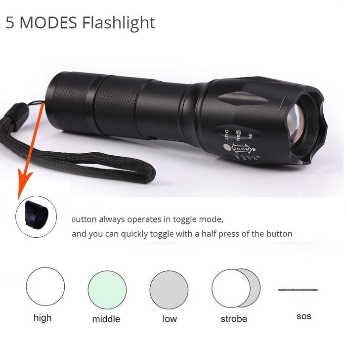 Tactical Grade 5 Mode Torch-Flashlights-Brillar