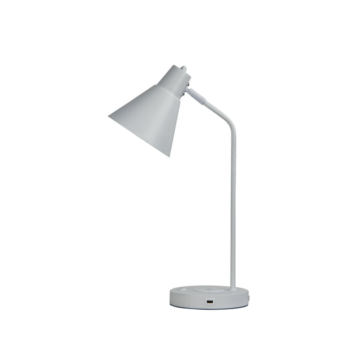 Targa Desk Lamp White With USB+-TABLE AND FLOOR LAMPS-Oriel
