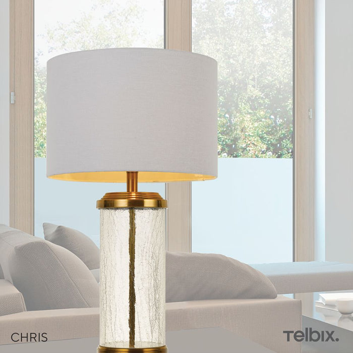 Telbix CHRIS - Textured Glass Table Lamp Telbix, TABLE LAMPS, telbix-chris-textured-glass-table-lamp