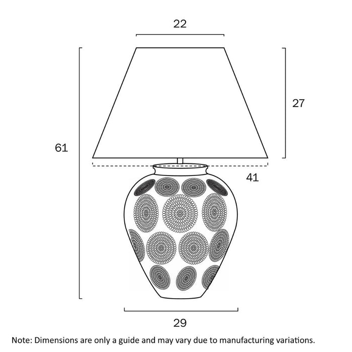 Telbix HANNAH - 25W Ceramic Table Lamp Telbix, TABLE LAMP, telbix-hannah-25w-ceramic-table-lamp