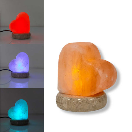 USB Colour Changing Heart Love Shape Himalayan Pink Salt Lamp Color Change LED-Himalayan products-The Himalayan Salt Collective