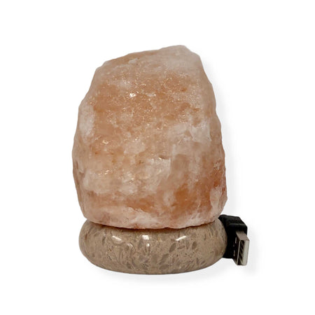 USB Himalayan Salt Lamp Natural Rock Shape Pink Crystal Rock Marble Light Mini-Himalayan products-The Himalayan Salt Collective