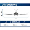 Ventair ROYALE-II-DC-LIGHT - 4 Blade 1320mm 52" DC Ceiling Fan With 18W LED Light-FANS-Ventair