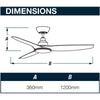 Ventair SKYFAN-48-LIGHT - 1200mm 48" DC Ceiling Fan With 20W LED Light - Smart Control Adaptable - Remote Included-FANS-Ventair