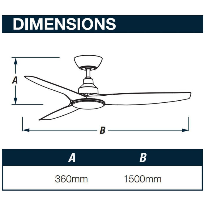 Ventair SKYFAN-60 - 1500mm 60" DC Ceiling Fan - Smart Control Adaptable- Remote Included-FANS-Ventair