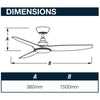 Ventair SKYFAN-60-LIGHT - 1500mm 60" DC Ceiling Fan With 20W LED Light - Smart Control Adaptable - Remote Included-FANS-Ventair