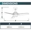 Ventair STANZA-48-LIGHT-REMOTE - 3 Blade 1220mm 48" AC Ceiling Fan With Light And Remote-FANS-Ventair