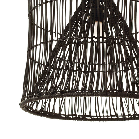 VENTURA Rattan Pendant - Bell Black-Pendant Light-Cafe Lighting and Living