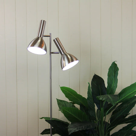 Vespa 2 Light Floor Lamp Brushed Chrome - SL98572BC-Floor Lamps-Oriel Lighting